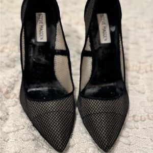 Steve Madden Black Stiletto Heels with Mesh Detail